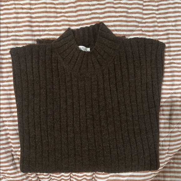 Neuflora Ribbed Knit Sweater | Relaxed Fit | Brown | Size S/M | EUC - Picture 7 of 8